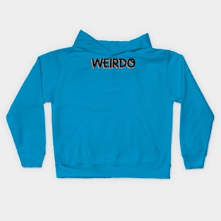 Weirdo - Minimalist Typography in Brown Kids Hoodie